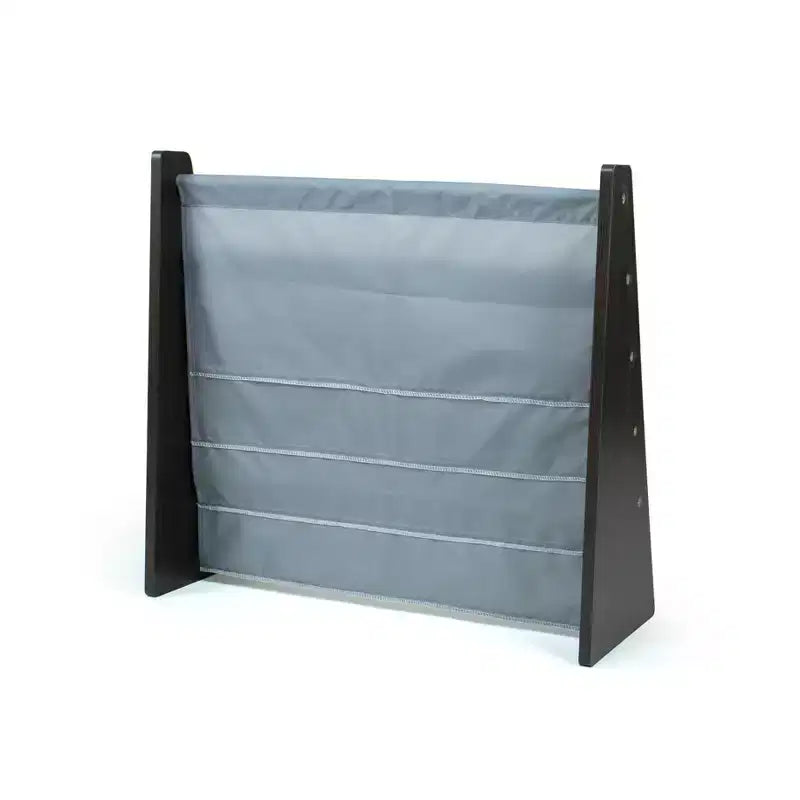 Libreria per bambini a 4 ripiani con tasche in tessuto – Espresso/Grigio, Antiribaltamento, Età 3-8