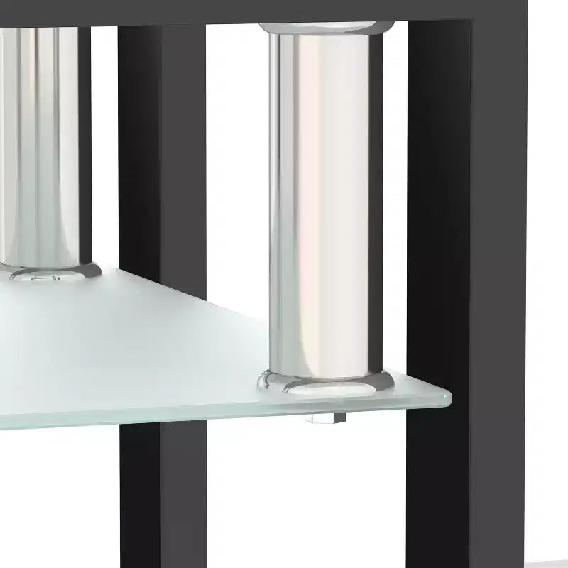 Tavolino moderno in vetro temperato – Quadrato, trasparente, capacità 68 kg