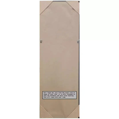 Specchio da Porta a Figura Intera 17"x51" – Cornice in Legno Grigio Piombo, Montaggio a Parete o su Porta, Nessun Assemblaggio