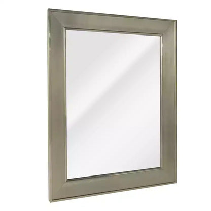 29" x 35" Pave Wall Mirror in Brushed Nickel - Head West: Modern Rectangular, Polystyrene Frame, No Assembly Required