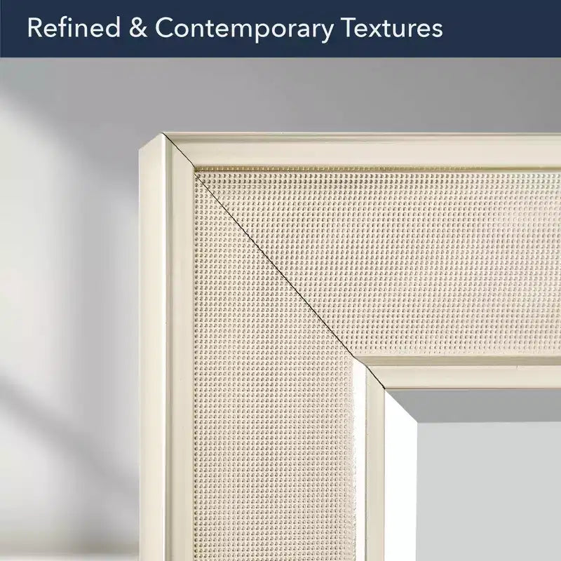 Specchio da parete rettangolare Pave 74x89 cm – Nickel spazzolato, bordo smussato, appendibile in entrambi i sensi
