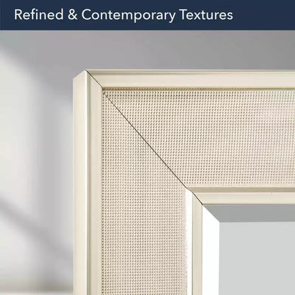 Specchio da parete rettangolare Pave 74x89 cm – Nickel spazzolato, bordo smussato, appendibile in entrambi i sensi