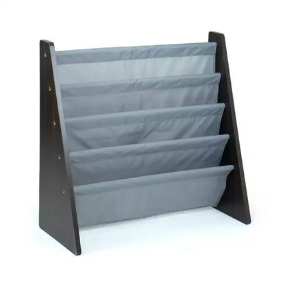 Sumatra Kids' Bookshelf 4 Tier Book Organizer Espresso/Gray - Humble Crew: Toddler Bookcase, MDF, Anti-Tip, Open Shelves