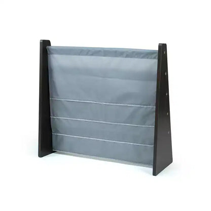 Libreria per bambini a 4 ripiani con tasche in tessuto – Espresso/Grigio, Antiribaltamento, Età 3-8