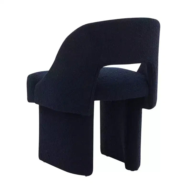 Poltrona Moderna d'Accento in Bouclé – Schienale Curvo, Rivestita, Accogliente Seduta da Salotto
