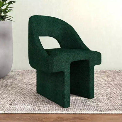 Poltrona Moderna d'Accento in Bouclé – Schienale Curvo, Rivestita, Accogliente Seduta da Salotto