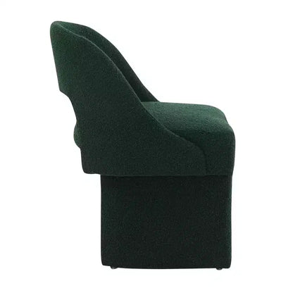 Poltrona Moderna d'Accento in Bouclé – Schienale Curvo, Rivestita, Accogliente Seduta da Salotto