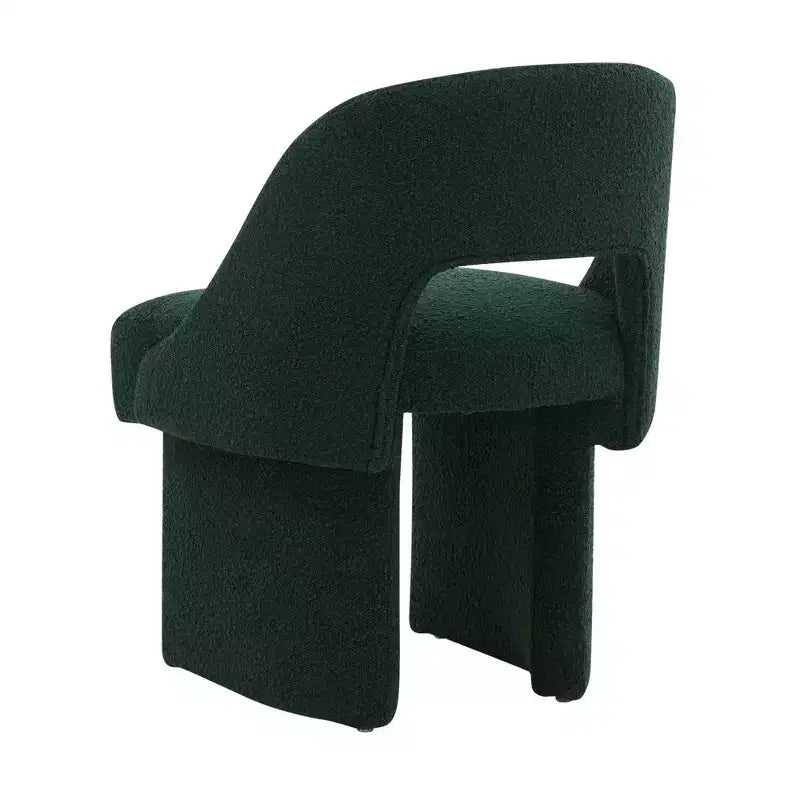 Poltrona Moderna d'Accento in Bouclé – Schienale Curvo, Rivestita, Accogliente Seduta da Salotto