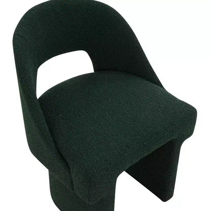Poltrona Moderna d'Accento in Bouclé – Schienale Curvo, Rivestita, Accogliente Seduta da Salotto