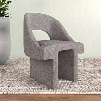 Poltrona Moderna d'Accento in Bouclé – Schienale Curvo, Rivestita, Accogliente Seduta da Salotto