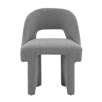 Poltrona Moderna d'Accento in Bouclé – Schienale Curvo, Rivestita, Accogliente Seduta da Salotto