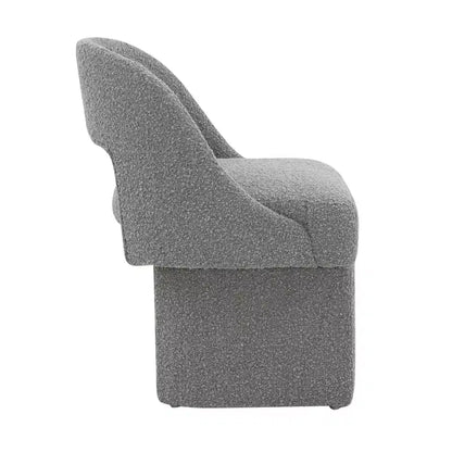 Poltrona Moderna d'Accento in Bouclé – Schienale Curvo, Rivestita, Accogliente Seduta da Salotto