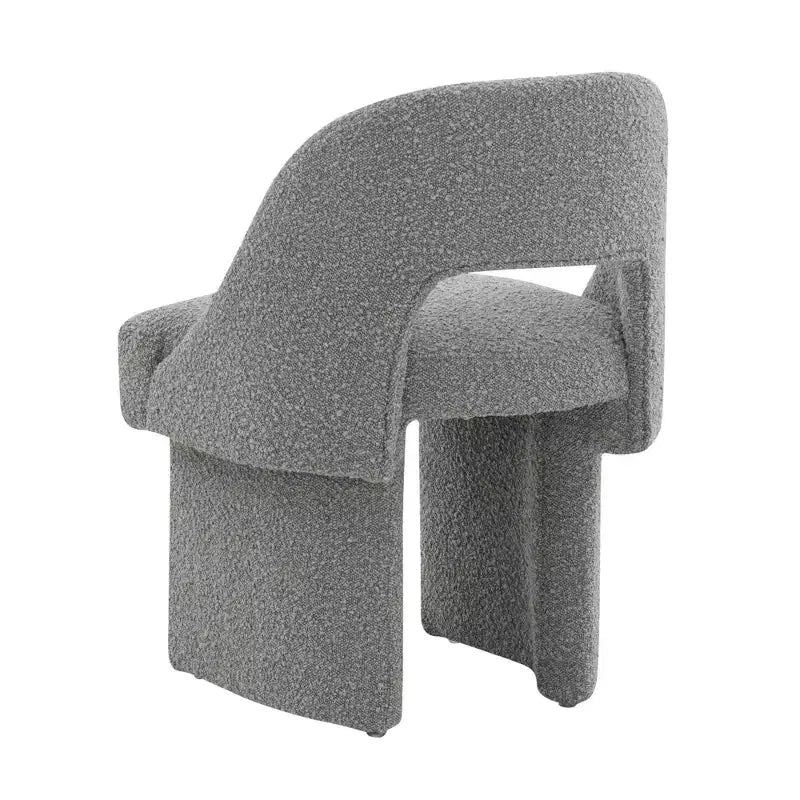 Poltrona Moderna d'Accento in Bouclé – Schienale Curvo, Rivestita, Accogliente Seduta da Salotto