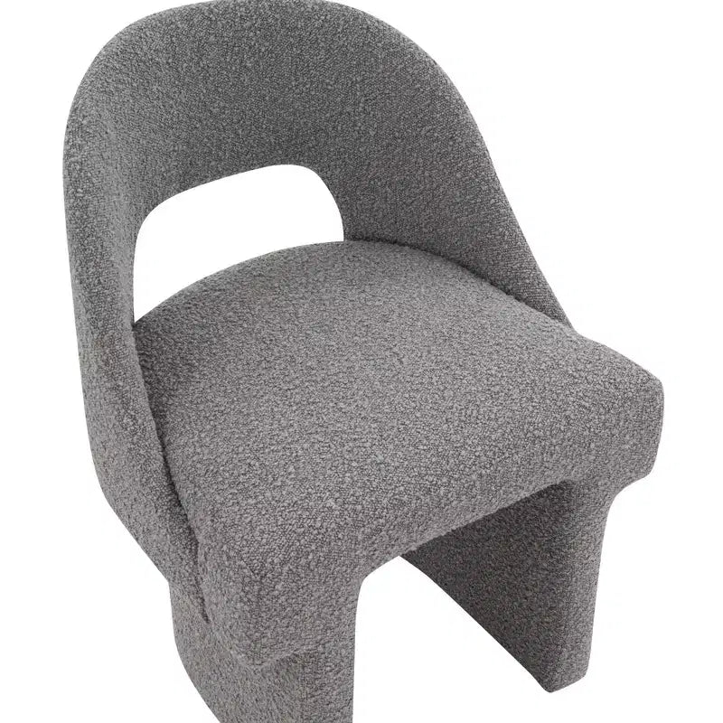 Poltrona Moderna d'Accento in Bouclé – Schienale Curvo, Rivestita, Accogliente Seduta da Salotto