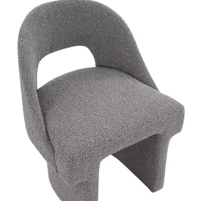 Poltrona Moderna d'Accento in Bouclé – Schienale Curvo, Rivestita, Accogliente Seduta da Salotto