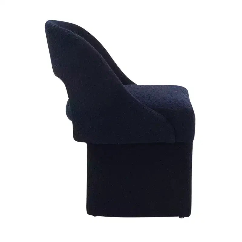 Poltrona Moderna d'Accento in Bouclé – Schienale Curvo, Rivestita, Accogliente Seduta da Salotto