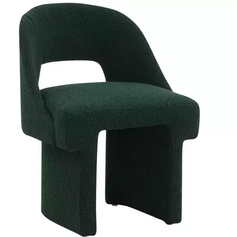 Poltrona Moderna d'Accento in Bouclé – Schienale Curvo, Rivestita, Accogliente Seduta da Salotto