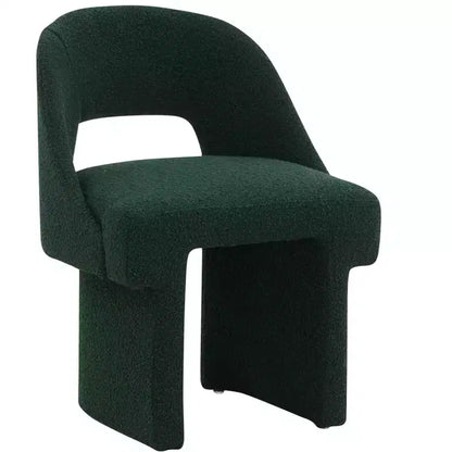 Poltrona Moderna d'Accento in Bouclé – Schienale Curvo, Rivestita, Accogliente Seduta da Salotto