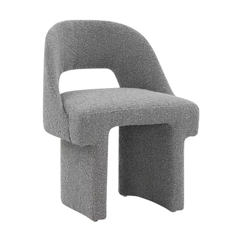 Poltrona Moderna d'Accento in Bouclé – Schienale Curvo, Rivestita, Accogliente Seduta da Salotto