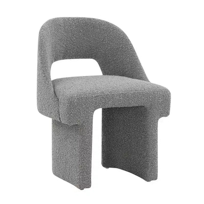 Poltrona Moderna d'Accento in Bouclé – Schienale Curvo, Rivestita, Accogliente Seduta da Salotto