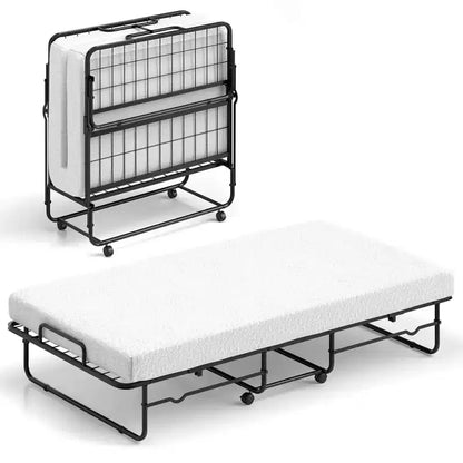 Letto Pieghevole per Ospiti Individuale – 96,5x190,5 cm, Brandina Portatile, Ingombro Ridotto