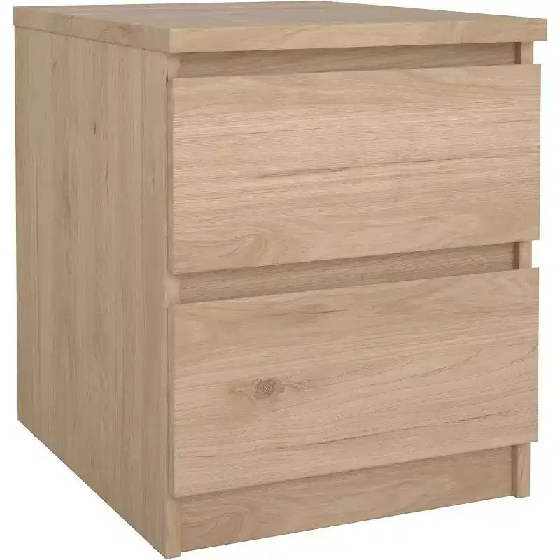 Comodino contemporaneo a 2 cassetti – Legno sostenibile, resistente all'acqua e ai graffi