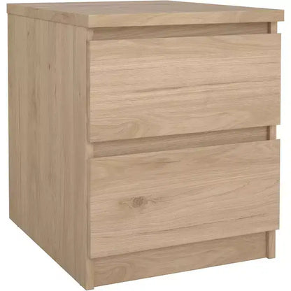 Comodino contemporaneo a 2 cassetti – Legno sostenibile, resistente all'acqua e ai graffi