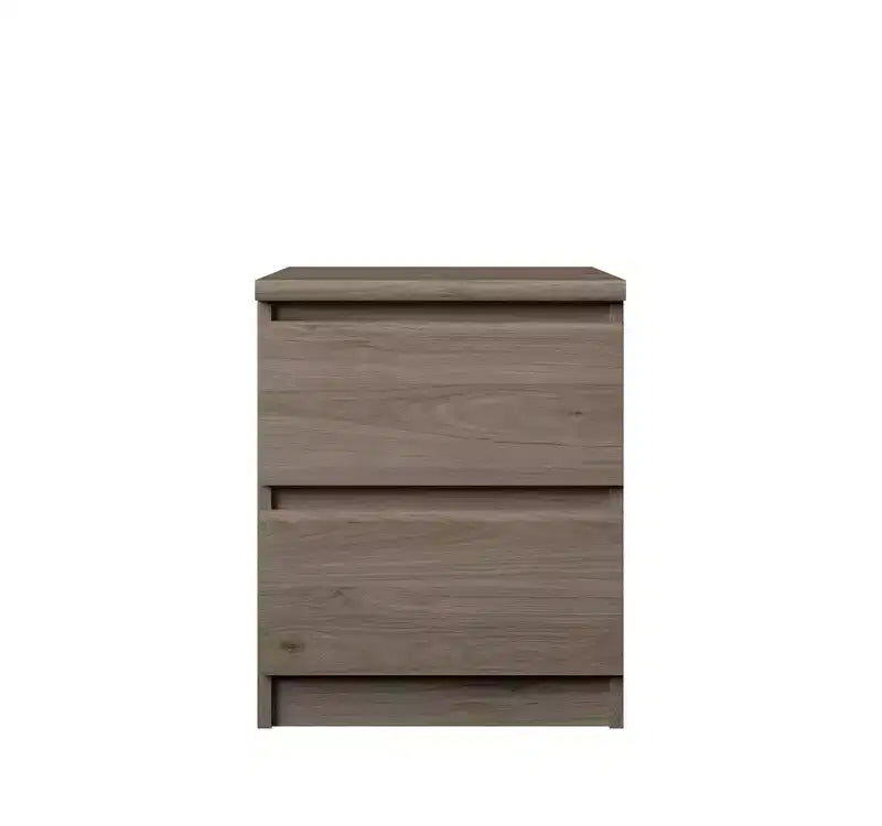 Comodino contemporaneo a 2 cassetti – Legno sostenibile, resistente all'acqua e ai graffi