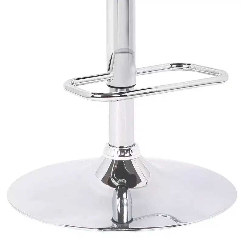 Sgabello da bar girevole regolabile – similpelle, base cromata, schienale alto, grigio