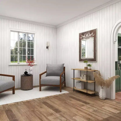 Consolle contemporanea a 3 ripiani – Ripiani in legno beige, struttura in metallo grigio, nessun assemblaggio