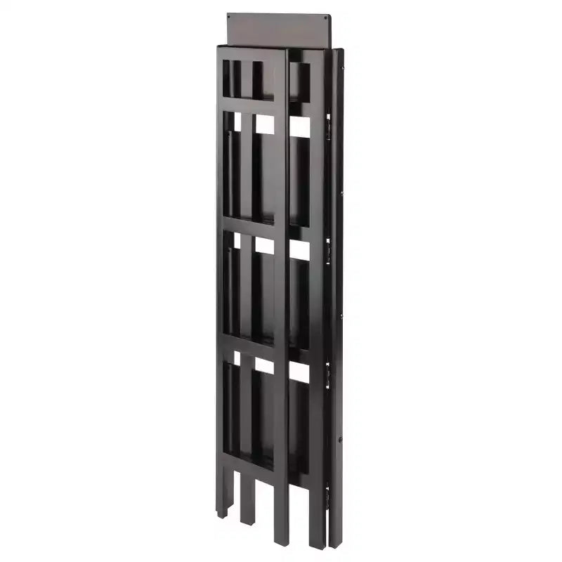 Libreria pieghevole alta 130 cm – 4 ripiani, Legno composito, Ferramenta antiribaltamento, 35,5 cm di larghezza