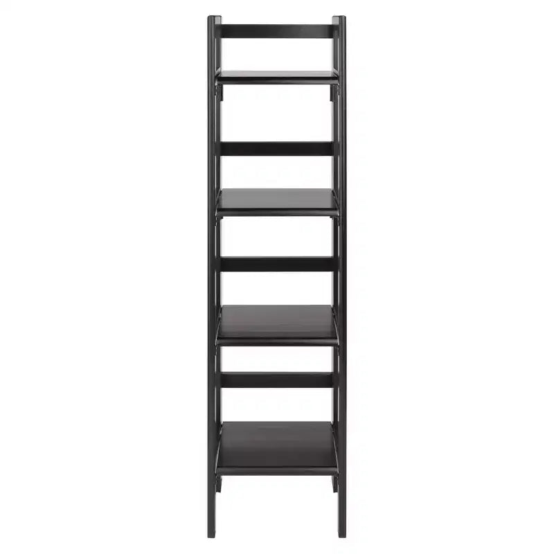 Libreria pieghevole alta 130 cm – 4 ripiani, Legno composito, Ferramenta antiribaltamento, 35,5 cm di larghezza