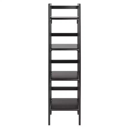 Libreria pieghevole alta 130 cm – 4 ripiani, Legno composito, Ferramenta antiribaltamento, 35,5 cm di larghezza