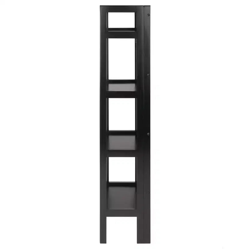 Libreria pieghevole alta 130 cm – 4 ripiani, Legno composito, Ferramenta antiribaltamento, 35,5 cm di larghezza