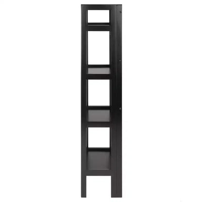 Libreria pieghevole alta 130 cm – 4 ripiani, Legno composito, Ferramenta antiribaltamento, 35,5 cm di larghezza