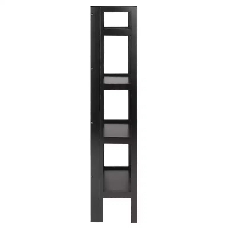 Libreria pieghevole alta 130 cm – 4 ripiani, Legno composito, Ferramenta antiribaltamento, 35,5 cm di larghezza