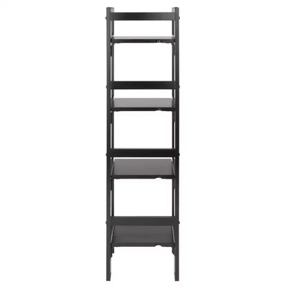 Libreria pieghevole alta 130 cm – 4 ripiani, Legno composito, Ferramenta antiribaltamento, 35,5 cm di larghezza