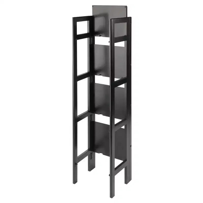 Libreria pieghevole alta 130 cm – 4 ripiani, Legno composito, Ferramenta antiribaltamento, 35,5 cm di larghezza