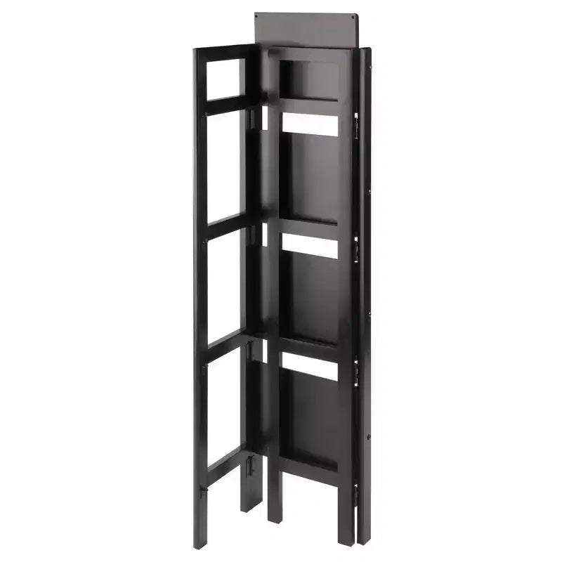Libreria pieghevole alta 130 cm – 4 ripiani, Legno composito, Ferramenta antiribaltamento, 35,5 cm di larghezza