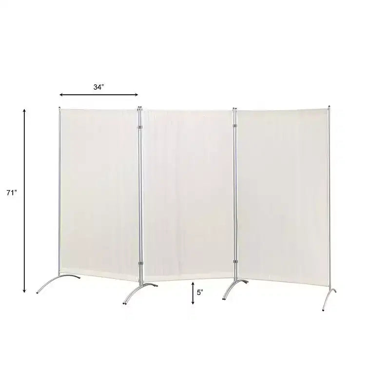 Divisorio a 3 pannelli per interni – Tessuto resistente all'acqua, doppia cerniera, altezza 180 cm