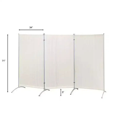 Divisorio a 3 pannelli per interni – Tessuto resistente all'acqua, doppia cerniera, altezza 180 cm
