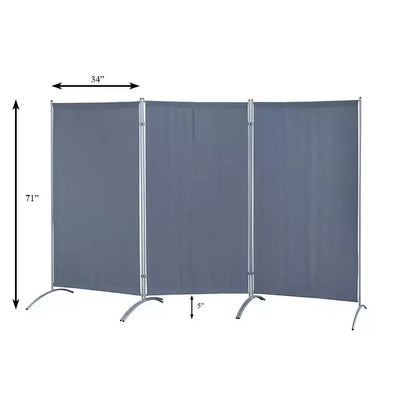 Divisorio a 3 pannelli per interni – Tessuto resistente all'acqua, doppia cerniera, altezza 180 cm