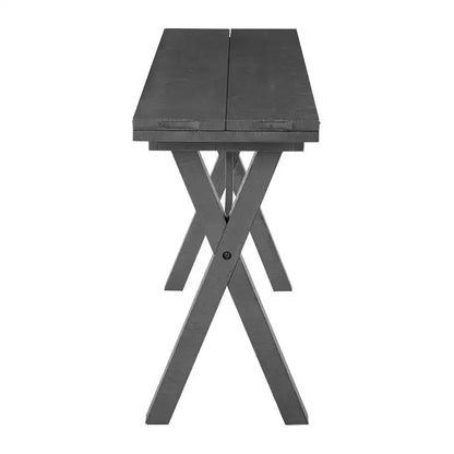 Tavolo da pranzo apribile a ribalta in stile rustico – Legno grigio, allunghe pieghevoli, design salvaspazio