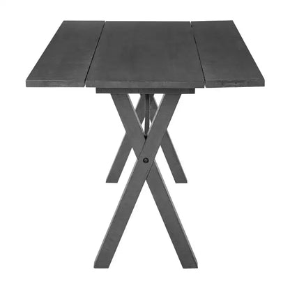 Tavolo da pranzo apribile a ribalta in stile rustico – Legno grigio, allunghe pieghevoli, design salvaspazio