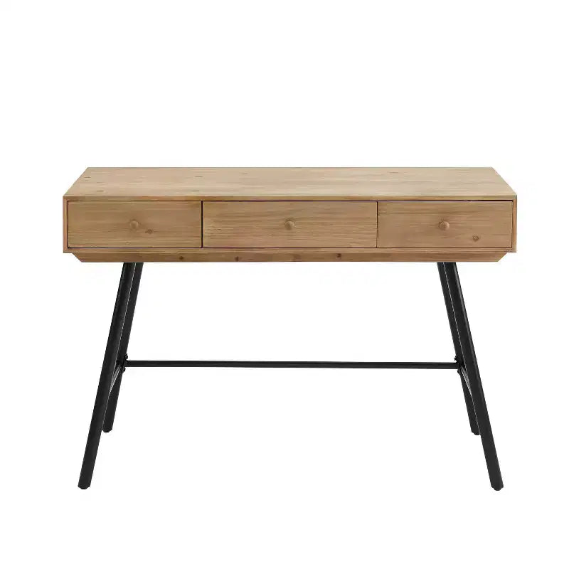 Scrivania con 3 Cassetti – Superficie in MDF, Struttura in Ferro, Ferramenta Antiribaltamento, Larghezza 112 cm