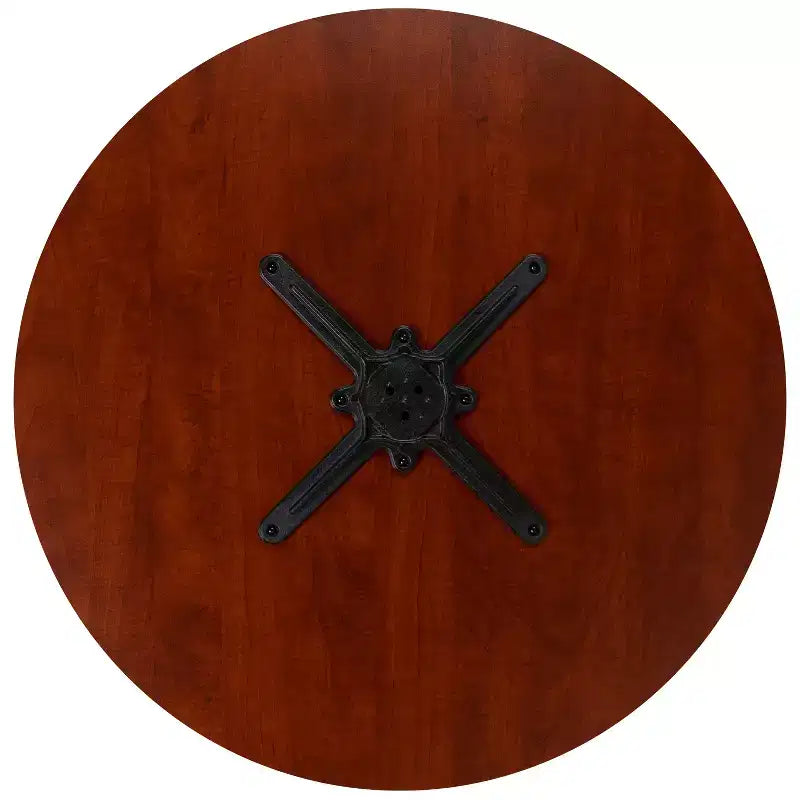 Tavolo da riunione rotondo da 36" – Piano laminato, base a X in metallo, 4 posti, per ufficio