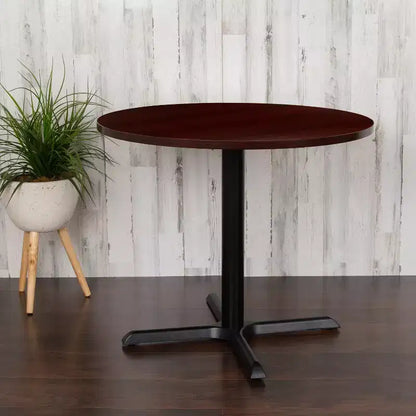 Tavolo da riunione rotondo da 36" – Piano laminato, base a X in metallo, 4 posti, per ufficio