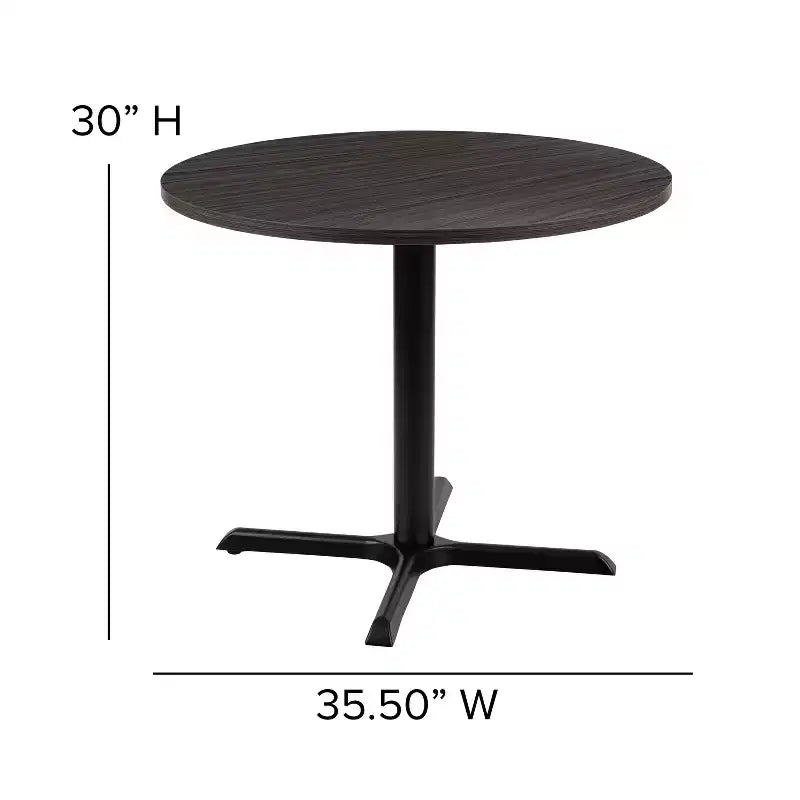 Tavolo da riunione rotondo da 36" – Piano laminato, base a X in metallo, 4 posti, per ufficio