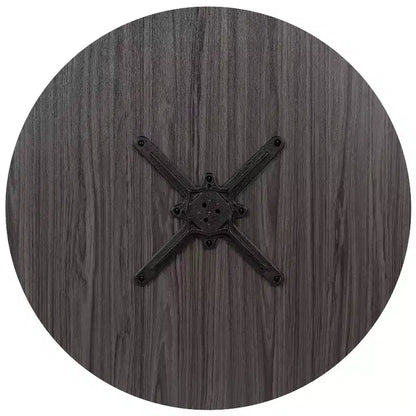 Tavolo da riunione rotondo da 36" – Piano laminato, base a X in metallo, 4 posti, per ufficio