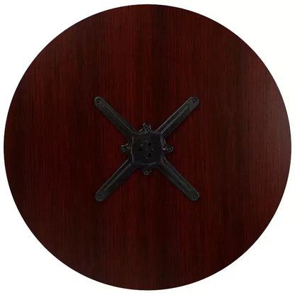 Tavolo da riunione rotondo da 36" – Piano laminato, base a X in metallo, 4 posti, per ufficio